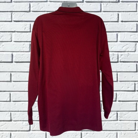 Pebble Beach Cool Comfort Long Sleeve Golf Polo Shirt XL Red Performance - Picture 11 of 15